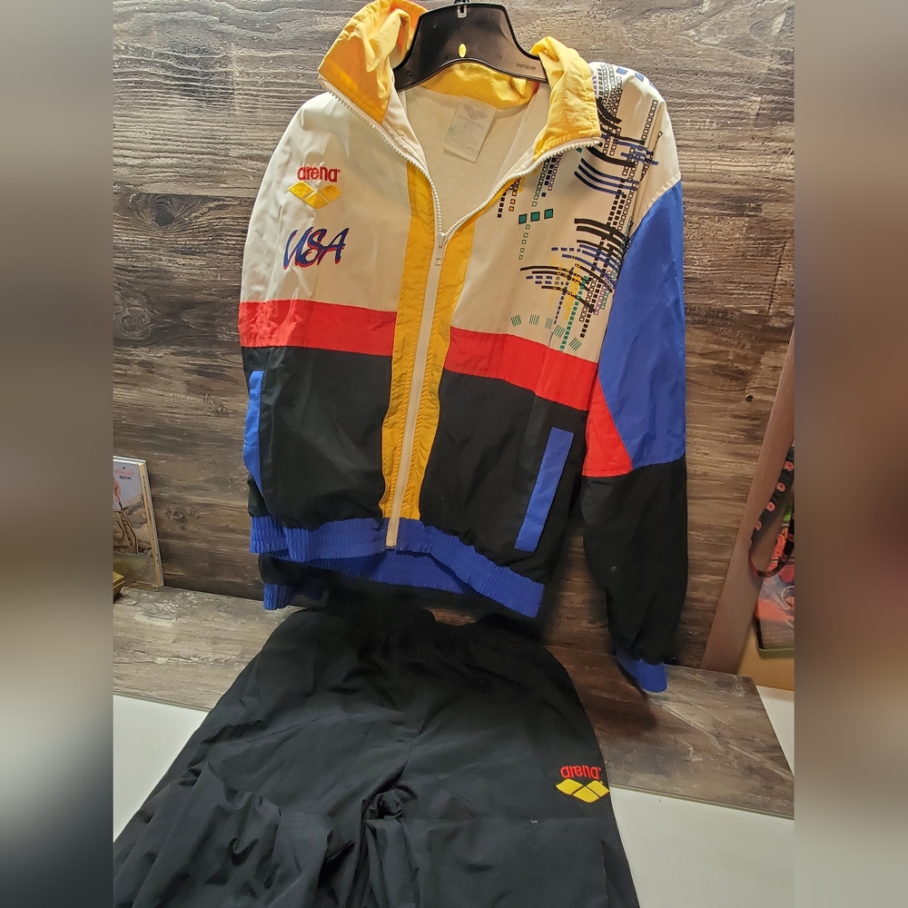 Vintage Arena Women’s USA Triathlon Olympics Track Suit Small/XS 1990's Rare